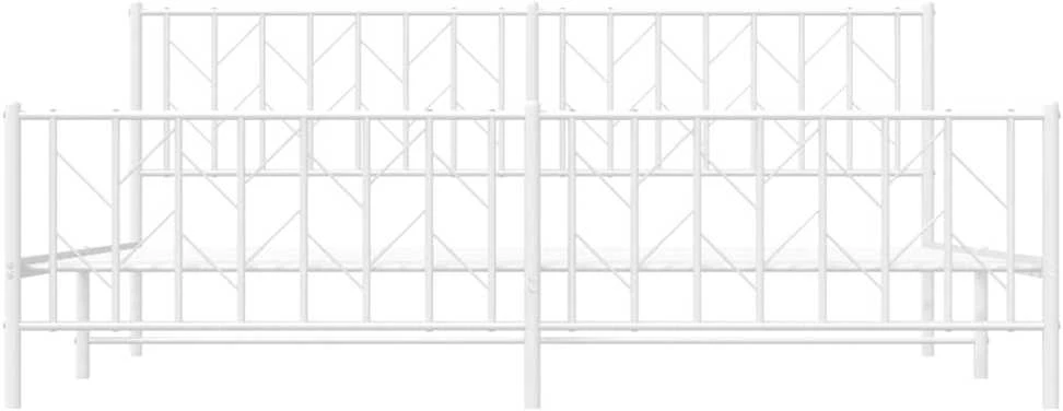 Lovos rėmas su galvūgaliu/kojūgaliu, baltas, 200x200cm, metalas
