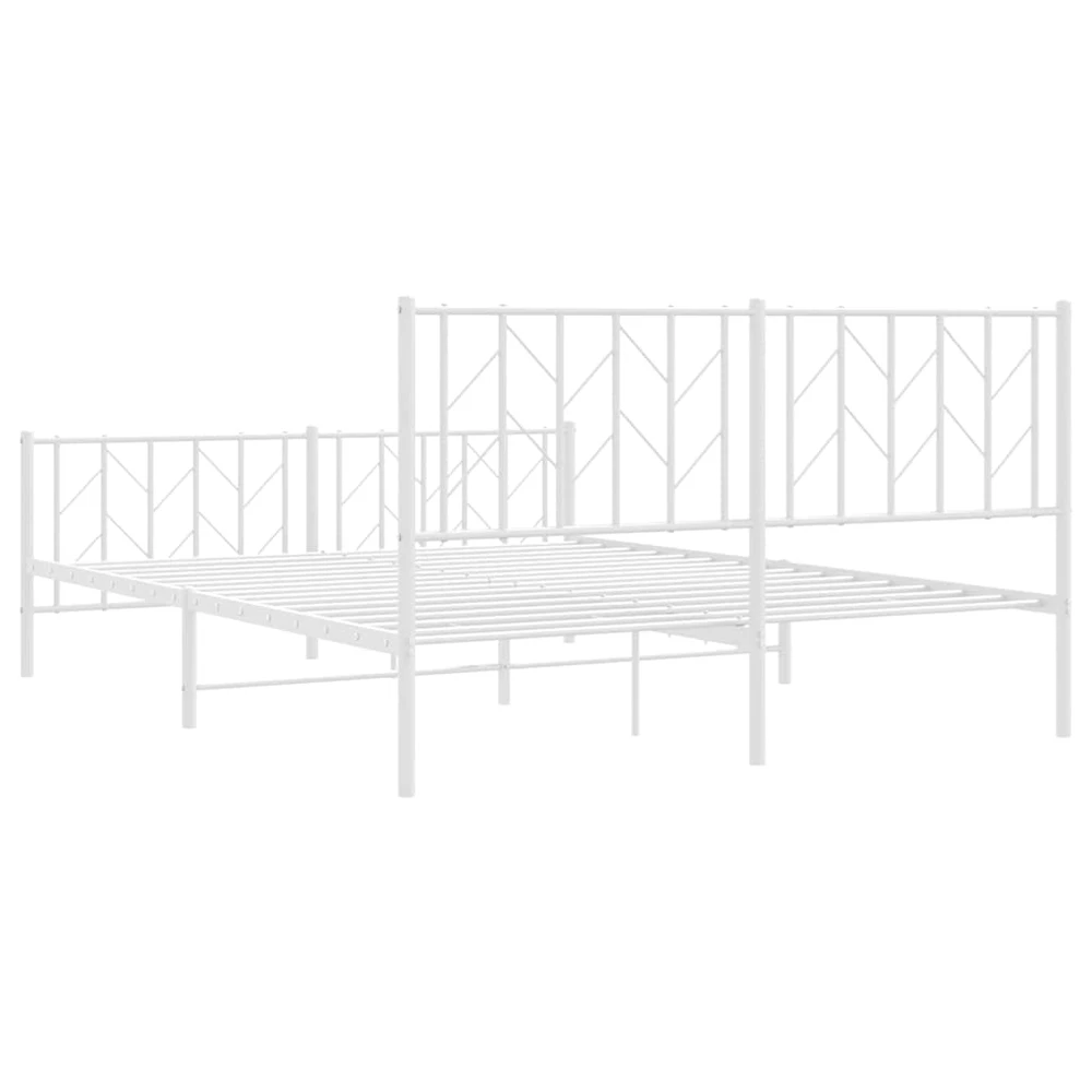 Lovos rėmas su galvūgaliu/kojūgaliu, baltas, 150x200cm, metalas
