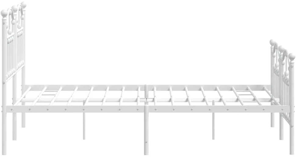 Lovos rėmas su galvūgaliu/kojūgaliu, baltas, 120x190cm, metalas