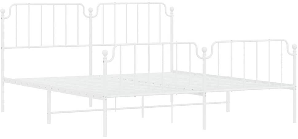 Lova Lovos rėmas su galvūgaliu/kojūgaliu, baltas, 183x213cm, metalas