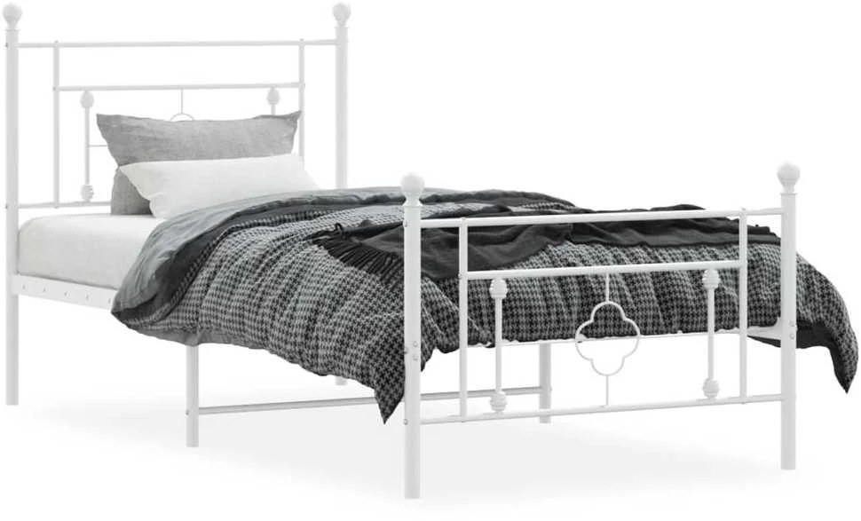 Lova Lovos rėmas su galvūgaliu/kojūgaliu, baltas, 100x190cm, metalas