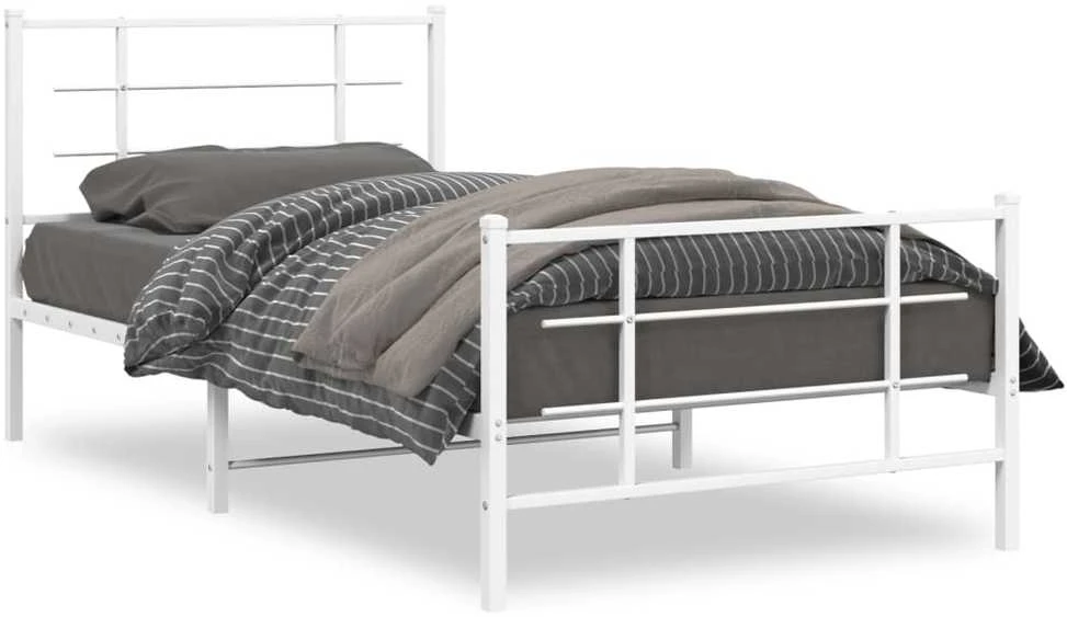 Lova Lovos rėmas su galvūgaliu/kojūgaliu, baltas, 107x203cm, metalas
