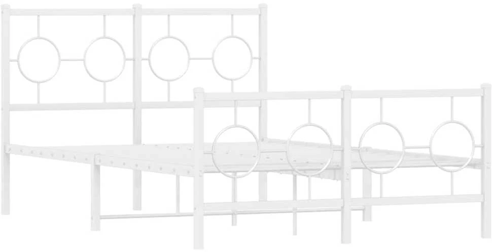 Lovos rėmas su galvūgaliu/kojūgaliu, baltas, 120x200cm, metalas