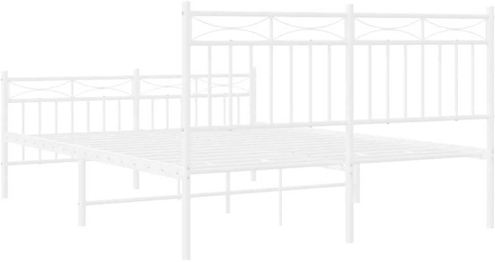 Lovos rėmas su galvūgaliu/kojūgaliu, baltas, 140x190cm, metalas
