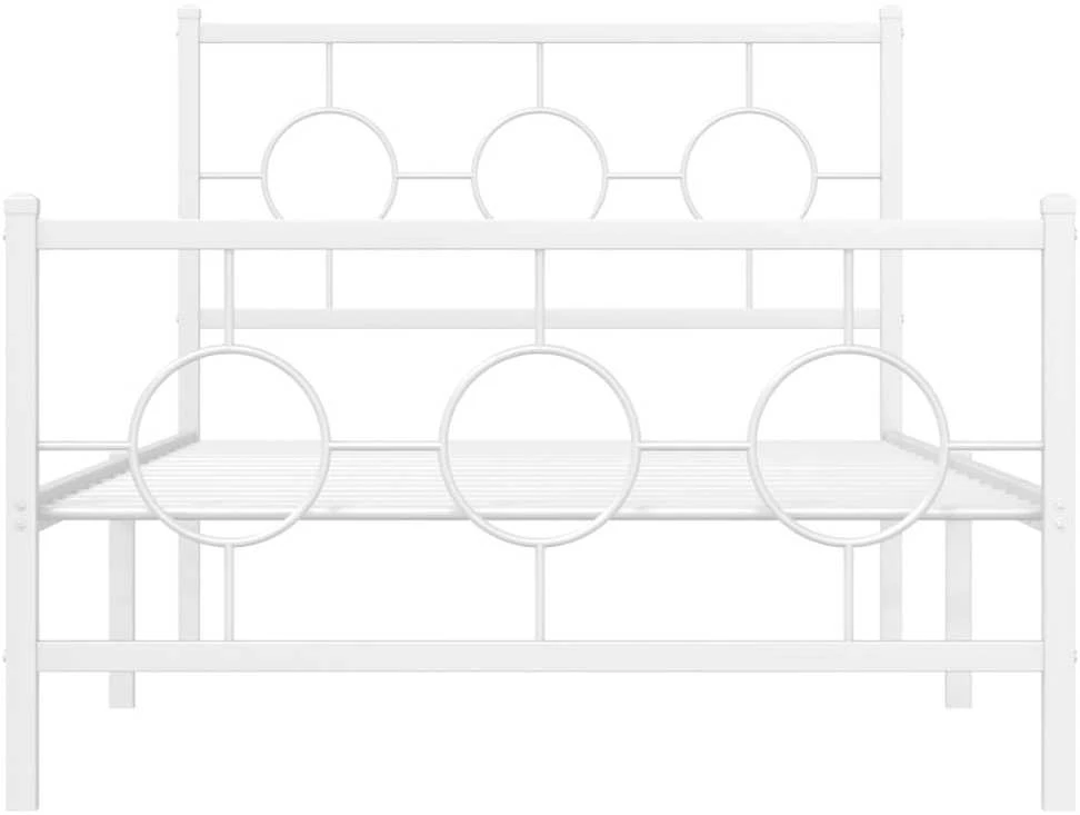 Lovos rėmas su galvūgaliu/kojūgaliu, baltas, 100x200cm, metalas