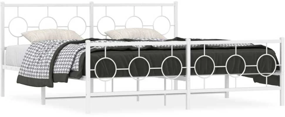 Lova Lovos rėmas su galvūgaliu/kojūgaliu, baltas, 183x213cm, metalas
