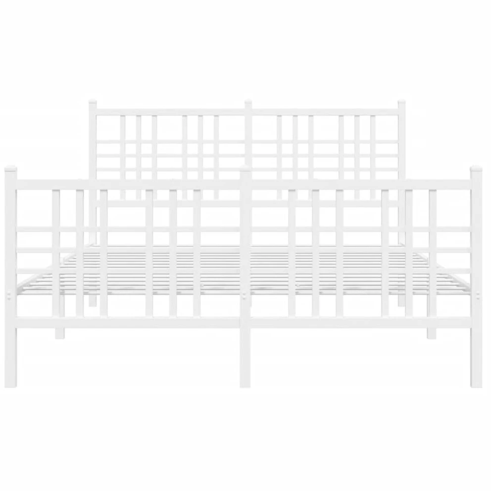 Lovos rėmas su galvūgaliu/kojūgaliu, baltas, 140x190cm, metalas