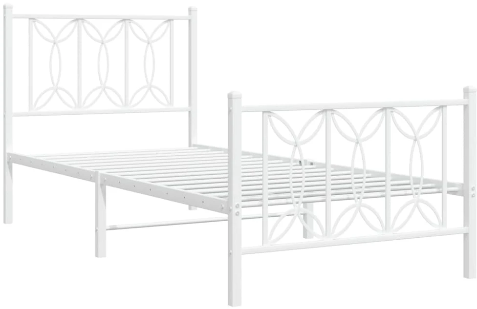 Lovos rėmas su galvūgaliu/kojūgaliu, baltas, 75x190cm, metalas