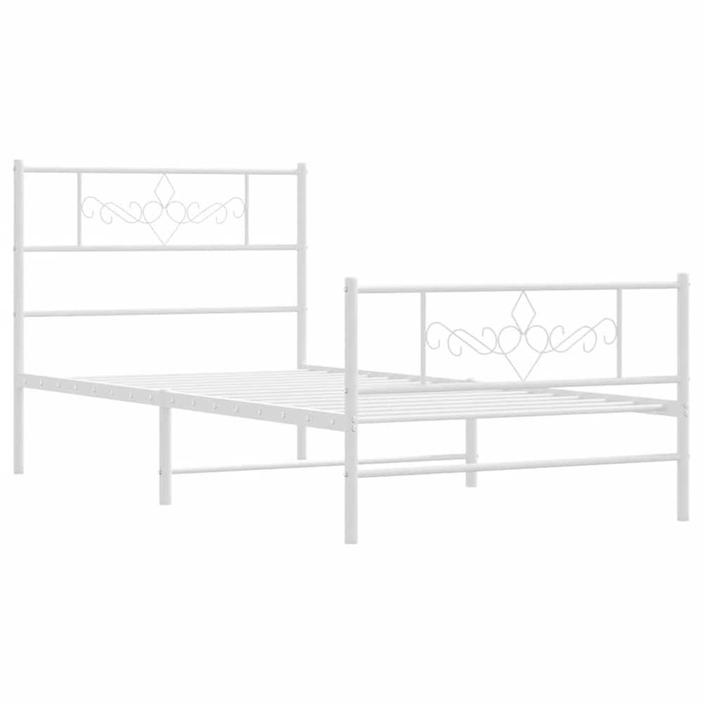 Lovos rėmas su galvūgaliu/kojūgaliu, baltas, 100x200cm, metalas