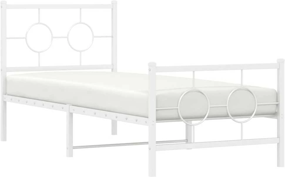 Lovos rėmas su galvūgaliu/kojūgaliu, baltas, 80x200cm, metalas