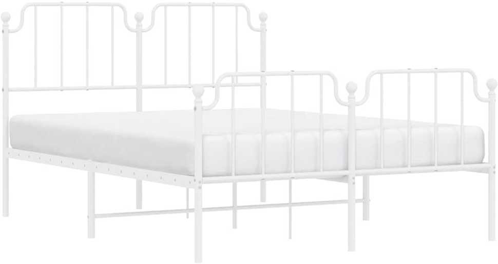 Lova Lovos rėmas su galvūgaliu/kojūgaliu, baltas, 135x190cm, metalas