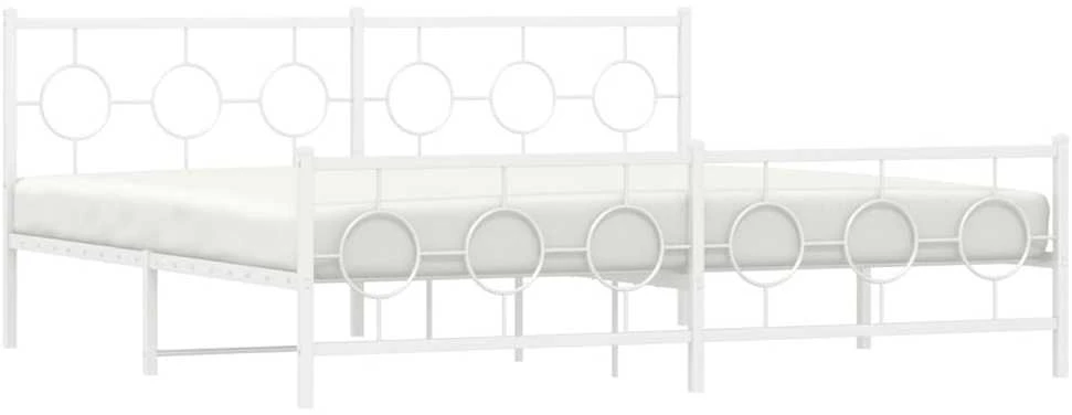 Lovos rėmas su galvūgaliu/kojūgaliu, baltas, 200x200cm, metalas