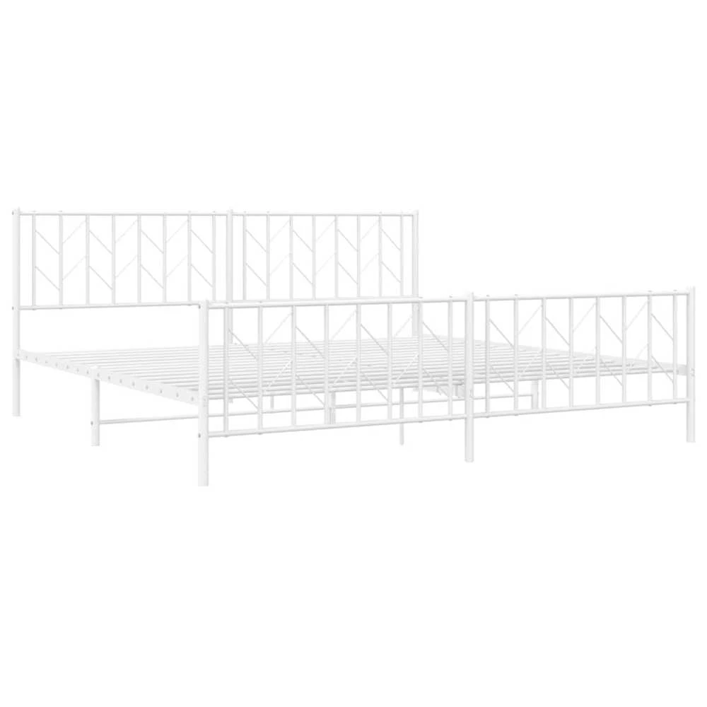 Lovos rėmas su galvūgaliu/kojūgaliu, baltas, 200x200cm, metalas