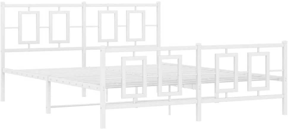 Lovos rėmas su galvūgaliu/kojūgaliu, baltas, 150x200cm, metalas