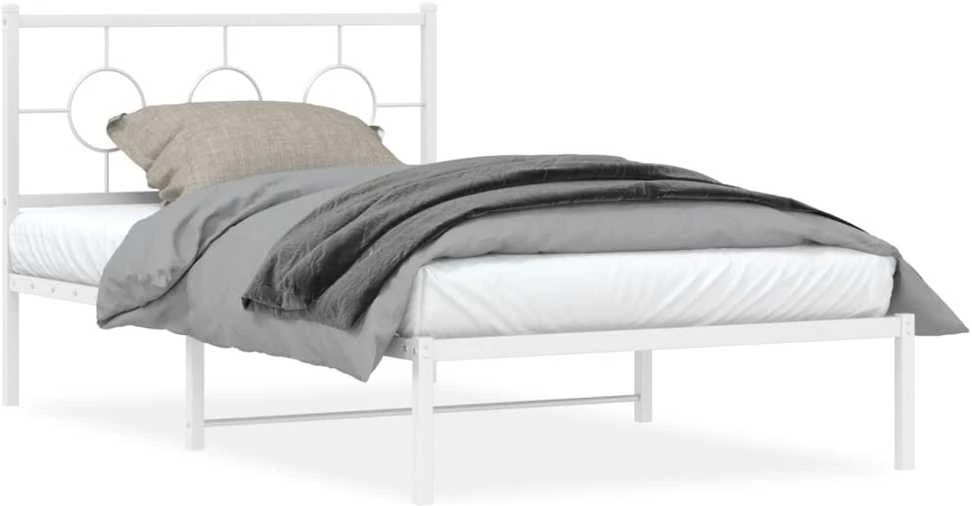 Lova Lovos rėmas su galvūgaliu/kojūgaliu, baltas, 107x203cm, metalas