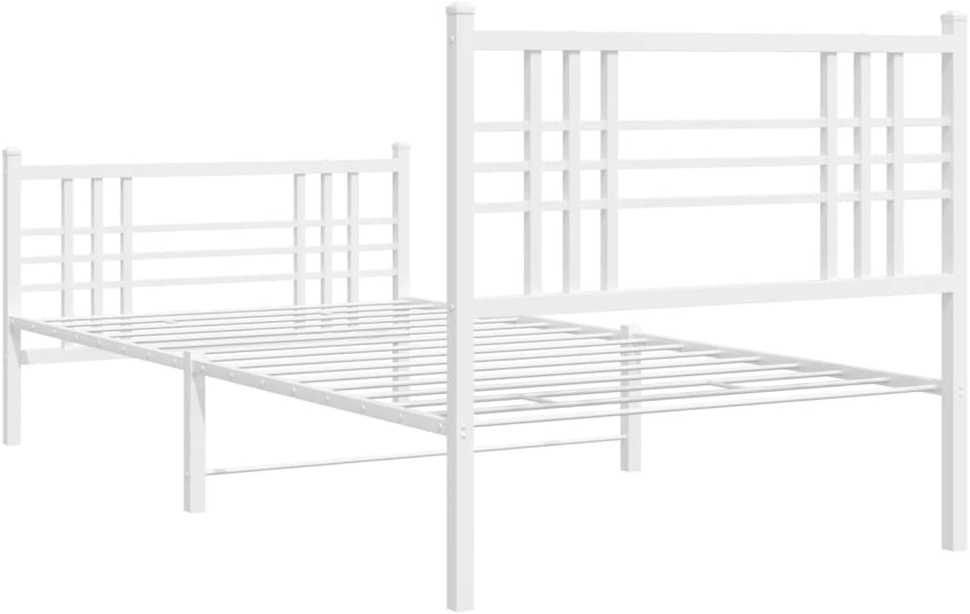 Lovos rėmas su galvūgaliu/kojūgaliu, baltas, 100x200cm, metalas
