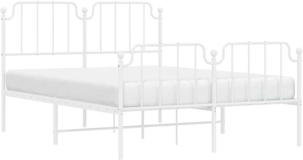 Lovos rėmas su galvūgaliu/kojūgaliu, baltas, 140x190cm, metalas