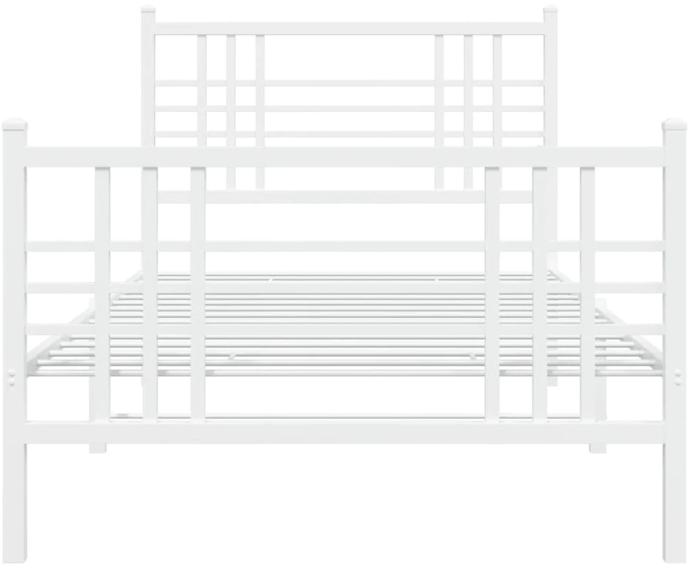 Lovos rėmas su galvūgaliu/kojūgaliu, baltas, 90x200cm, metalas