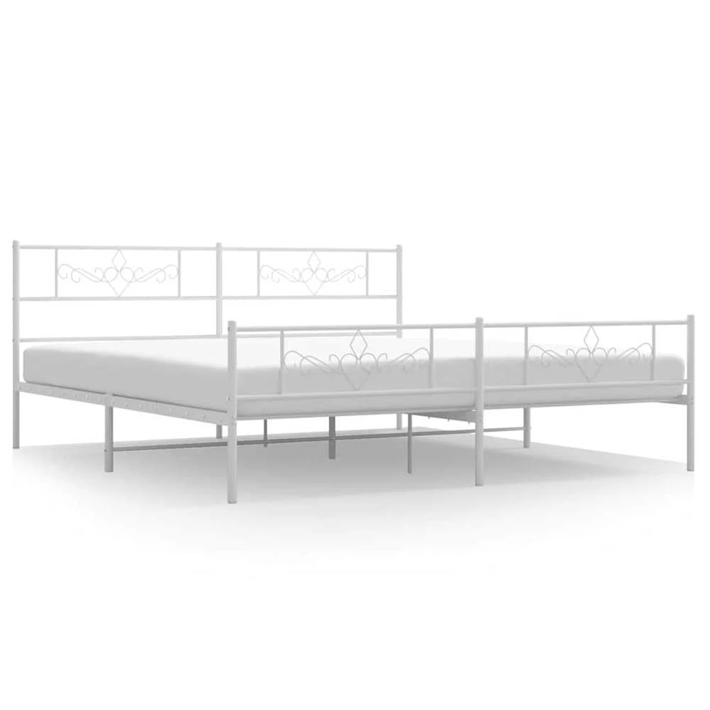 Lova Lovos rėmas su galvūgaliu/kojūgaliu, baltas, 193x203cm, metalas