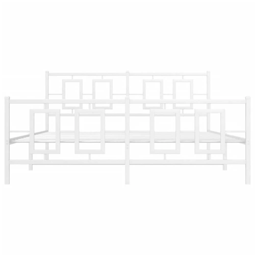 Lovos rėmas su galvūgaliu/kojūgaliu, baltas, 150x200cm, metalas
