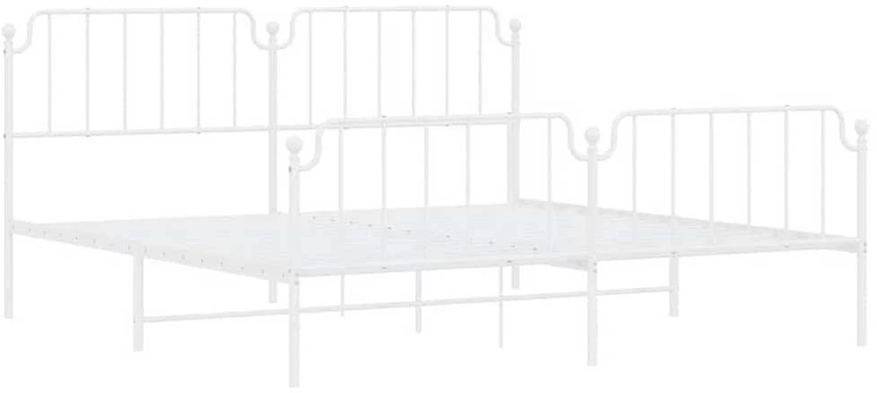 Lova Lovos rėmas su galvūgaliu/kojūgaliu, baltas, 193x203cm, metalas