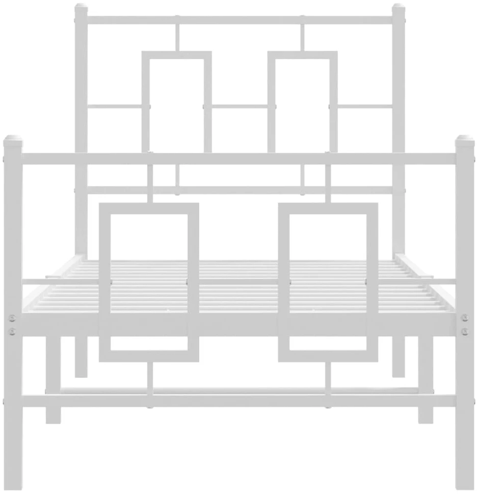 Lovos rėmas su galvūgaliu/kojūgaliu, baltas, 75x190cm, metalas