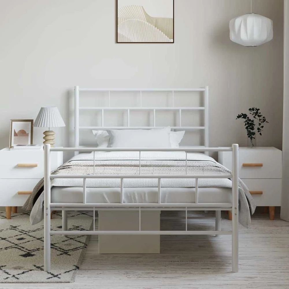 Lova Lovos rėmas su galvūgaliu/kojūgaliu, baltas, 100x190cm, metalas