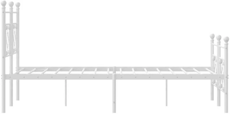 Lovos rėmas su galvūgaliu/kojūgaliu, baltas, 140x200cm, metalas