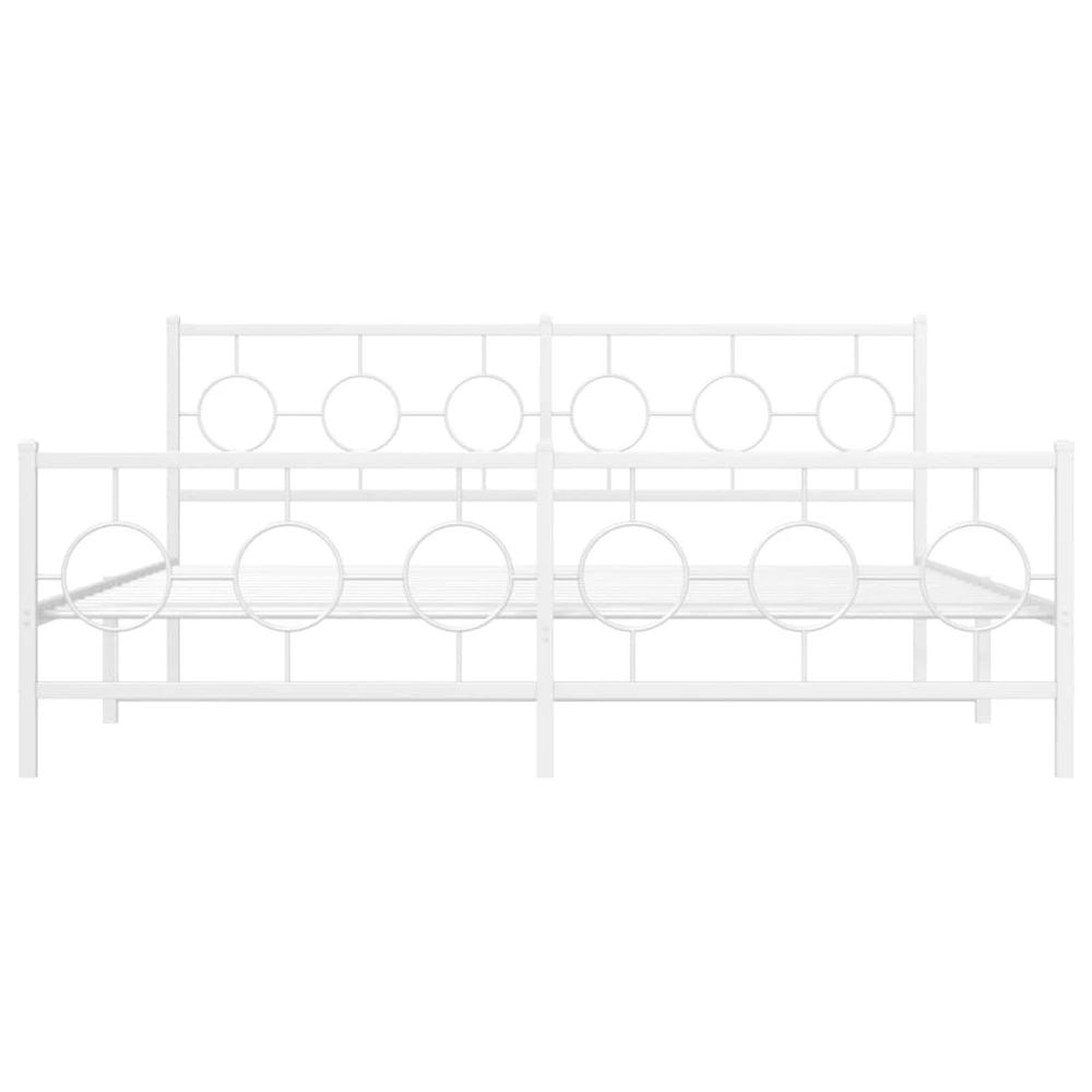 Lovos rėmas su galvūgaliu/kojūgaliu, baltas, 180x200cm, metalas