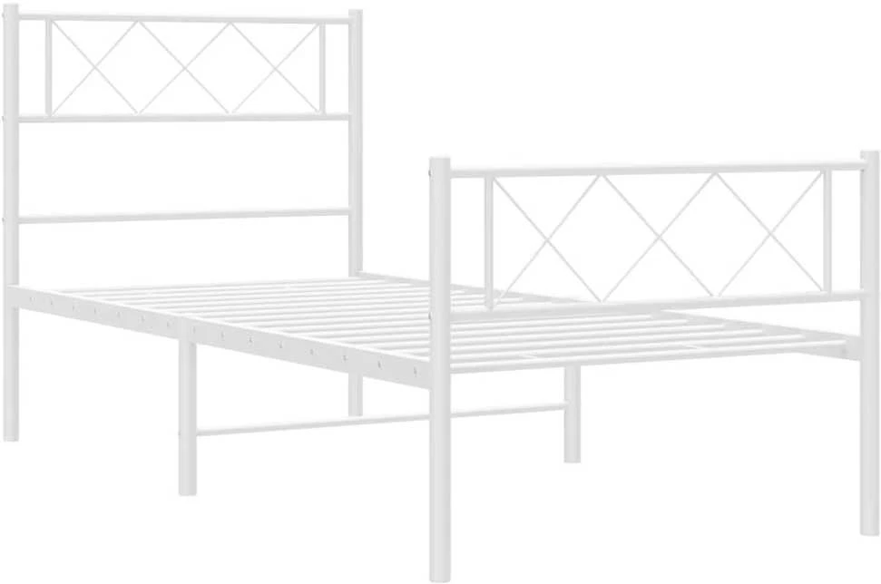 Lovos rėmas su galvūgaliu/kojūgaliu, baltas, 80x200cm, metalas