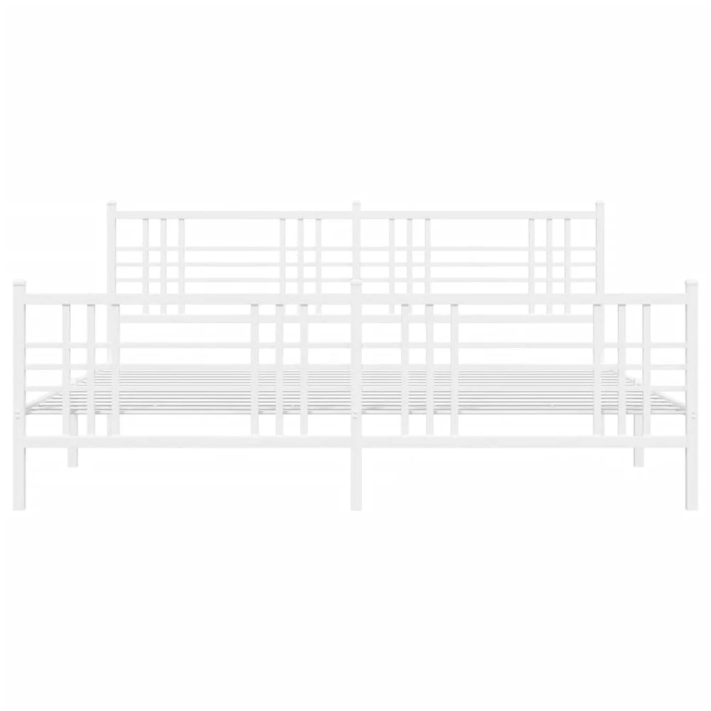 Lovos rėmas su galvūgaliu/kojūgaliu, baltas, 180x200cm, metalas