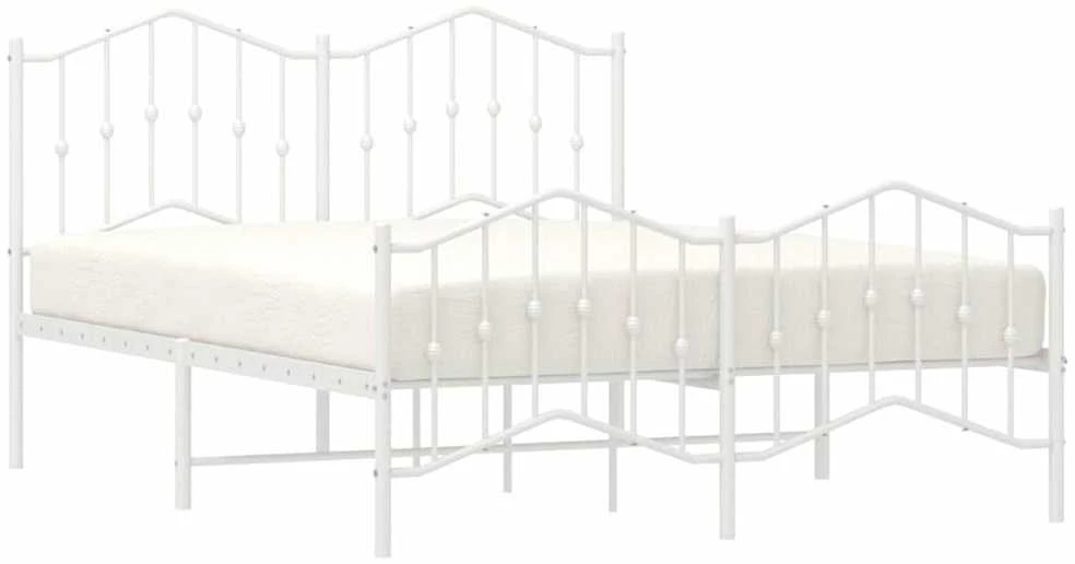 Lova Lovos rėmas su galvūgaliu/kojūgaliu, baltas, 135x190cm, metalas