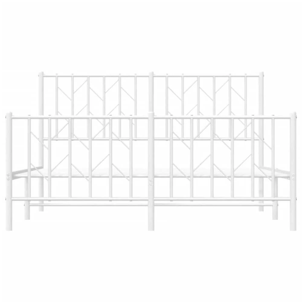 Lovos rėmas su galvūgaliu/kojūgaliu, baltas, 140x190cm, metalas