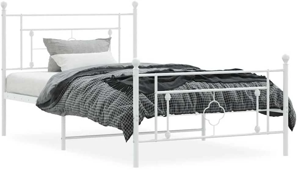 Lova Lovos rėmas su galvūgaliu/kojūgaliu, baltas, 107x203cm, metalas