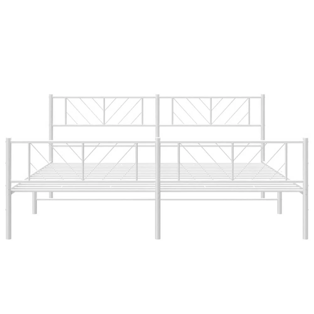 Lovos rėmas su galvūgaliu/kojūgaliu, baltas, 180x200cm, metalas