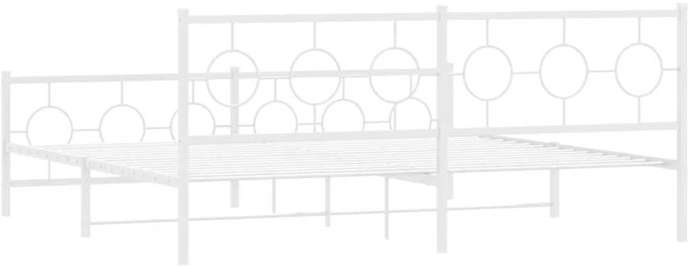 Lovos rėmas su galvūgaliu/kojūgaliu, baltas, 200x200cm, metalas
