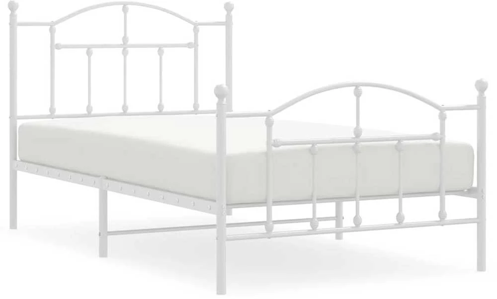 Lova Lovos rėmas su galvūgaliu/kojūgaliu, baltas, 100x190cm, metalas