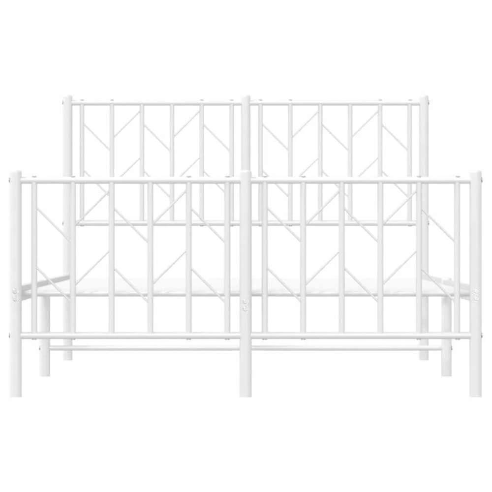 Lovos rėmas su galvūgaliu/kojūgaliu, baltas, 120x200cm, metalas