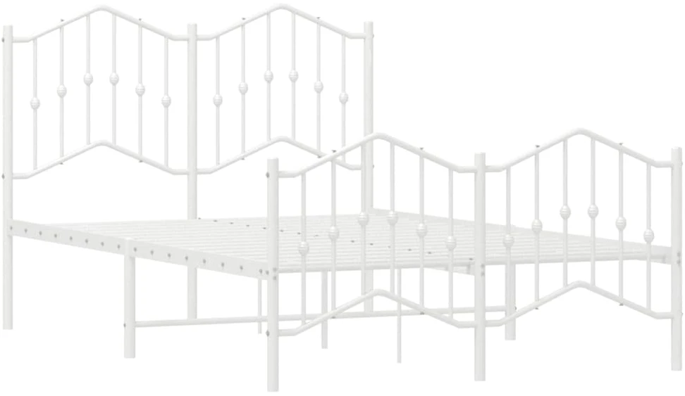 Lovos rėmas su galvūgaliu/kojūgaliu, baltas, 120x190cm, metalas