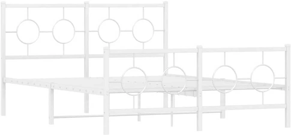 Lovos rėmas su galvūgaliu/kojūgaliu, baltas, 140x200cm, metalas