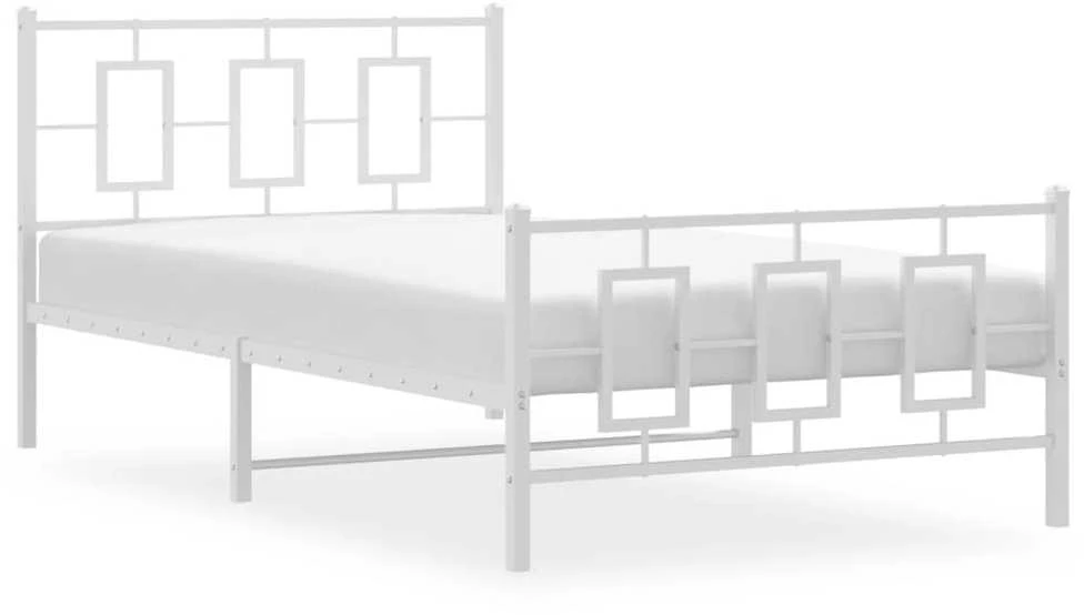 Lova Lovos rėmas su galvūgaliu/kojūgaliu, baltas, 107x203cm, metalas