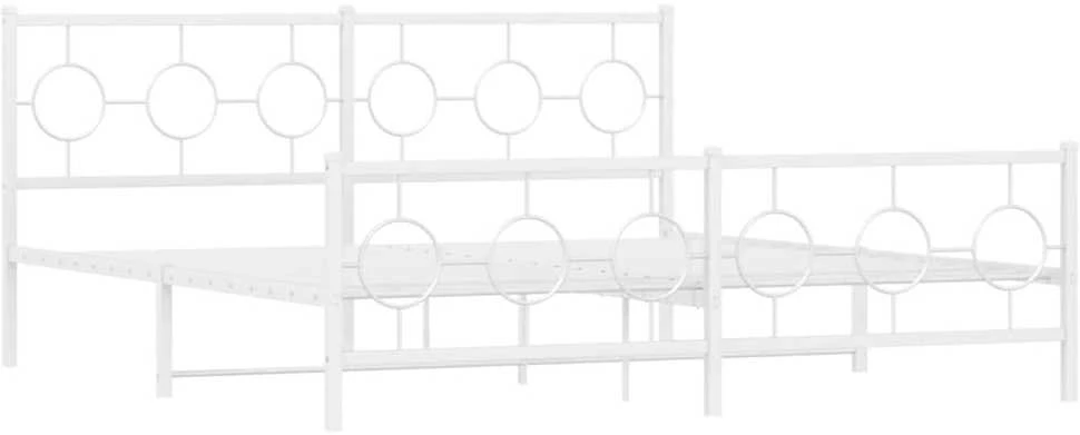 Lovos rėmas su galvūgaliu/kojūgaliu, baltas, 180x200cm, metalas
