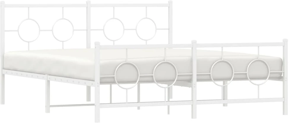 Lovos rėmas su galvūgaliu/kojūgaliu, baltas, 150x200cm, metalas