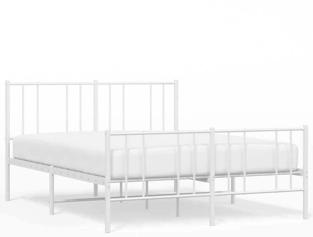 Lovos rėmas su galvūgaliu/kojūgaliu, baltas, 120x190cm, metalas