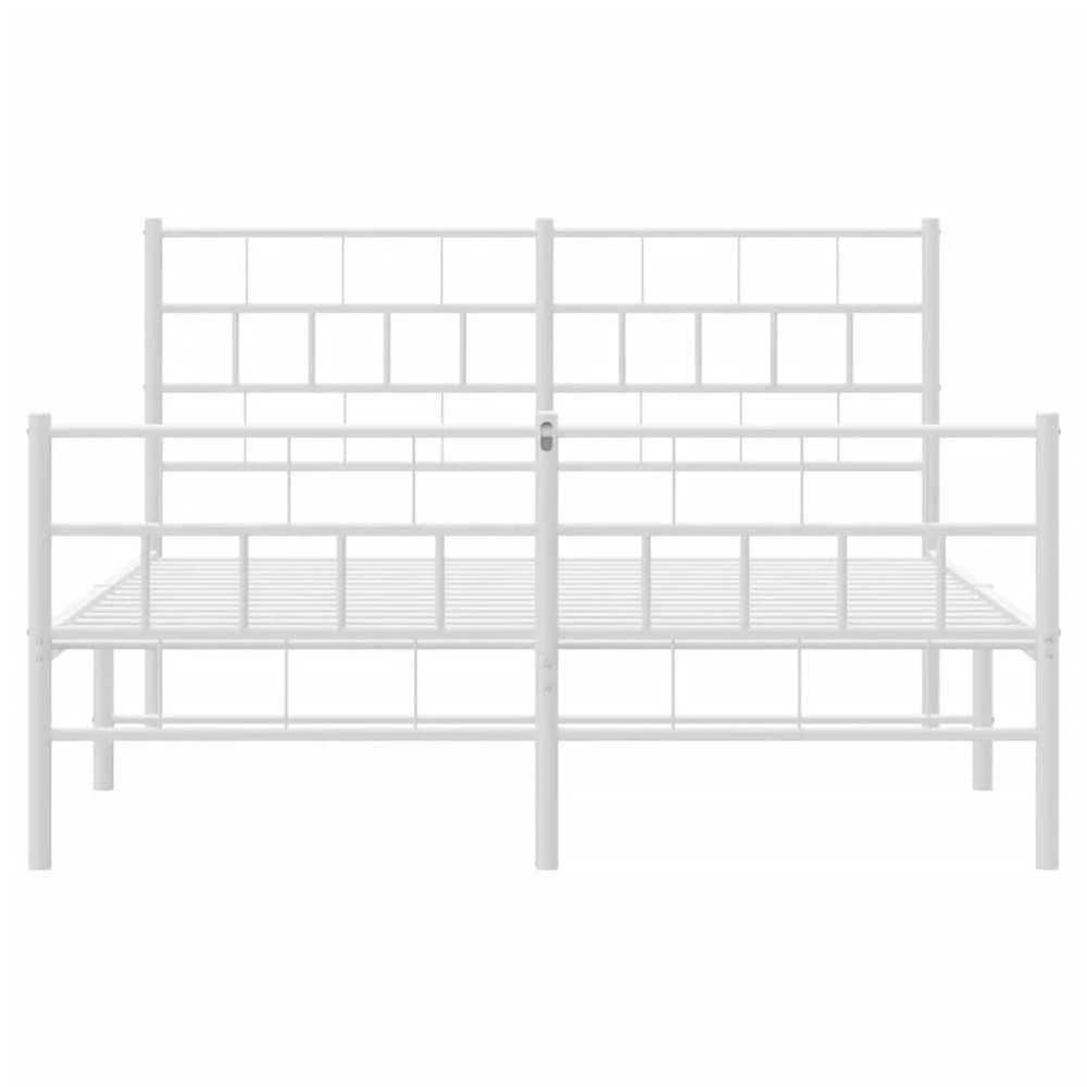 Lovos rėmas su galvūgaliu/kojūgaliu, baltas, 140x190cm, metalas