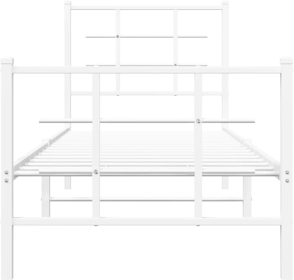 Lovos rėmas su galvūgaliu/kojūgaliu, baltas, 75x190cm, metalas