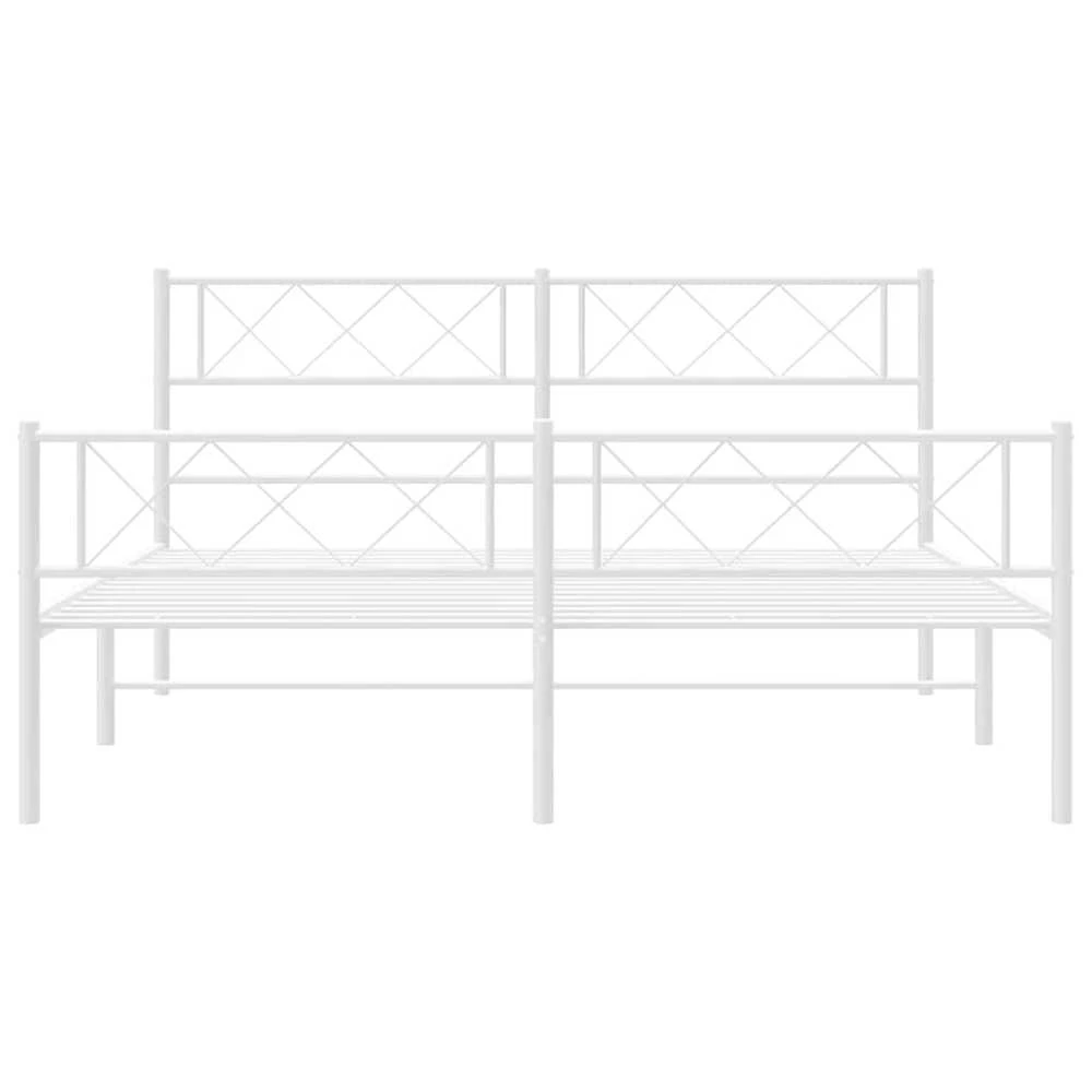 Lovos rėmas su galvūgaliu/kojūgaliu, baltas, 150x200cm, metalas