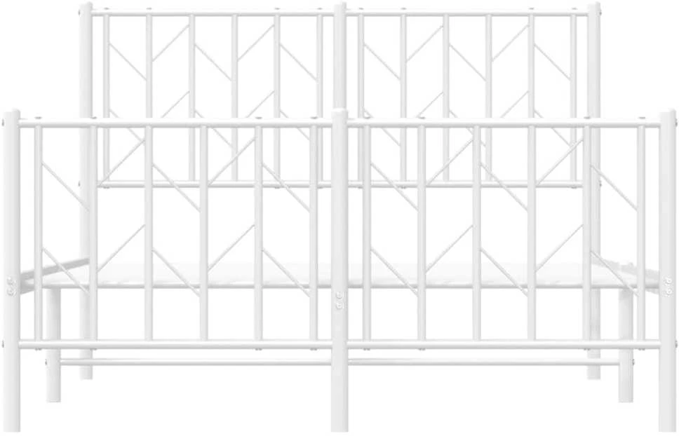 Lovos rėmas su galvūgaliu/kojūgaliu, baltas, 120x190cm, metalas