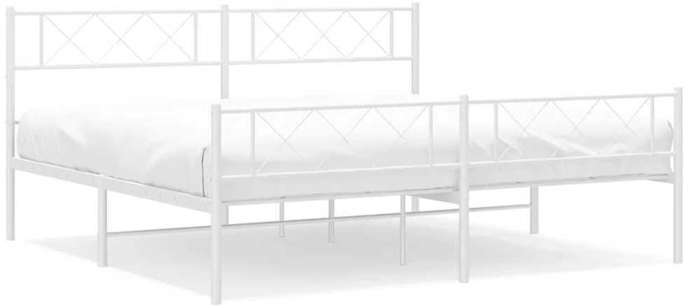 Lova Lovos rėmas su galvūgaliu/kojūgaliu, baltas, 193x203cm, metalas