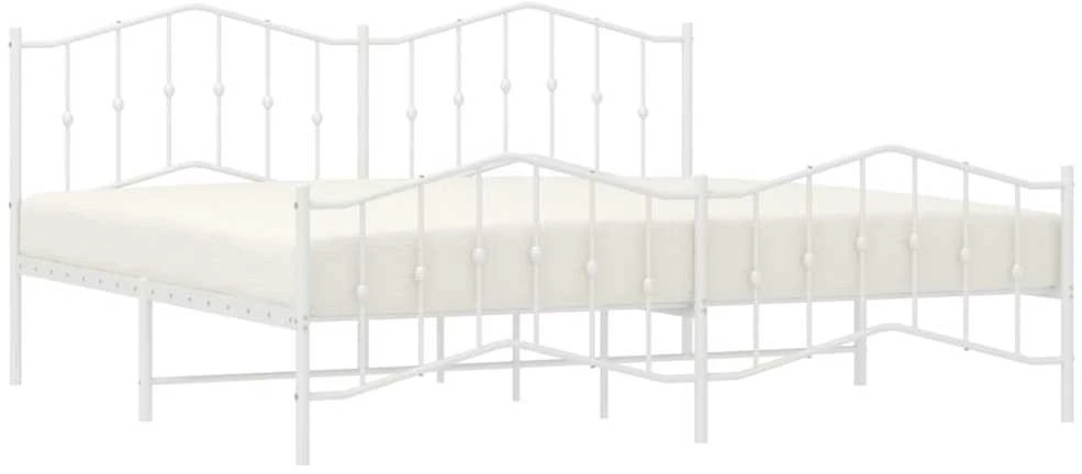 Lovos rėmas su galvūgaliu/kojūgaliu, baltas, 200x200cm, metalas